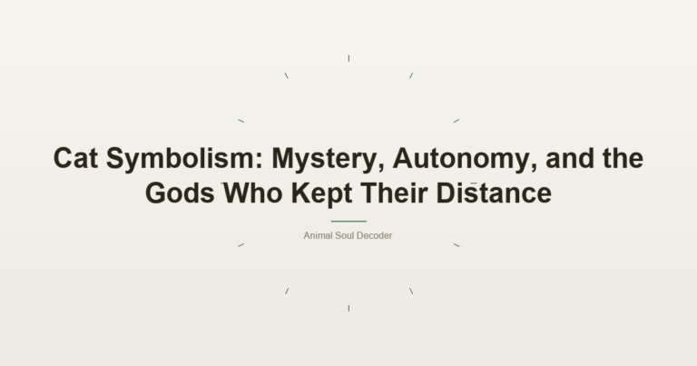 Cat Symbolism: Mystery, Autonomy, And The Gods Who Kept Their Distance