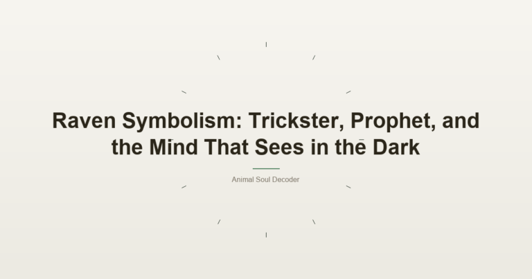 Raven Symbolism: Trickster, Prophet, And The Mind That Sees In The Dark