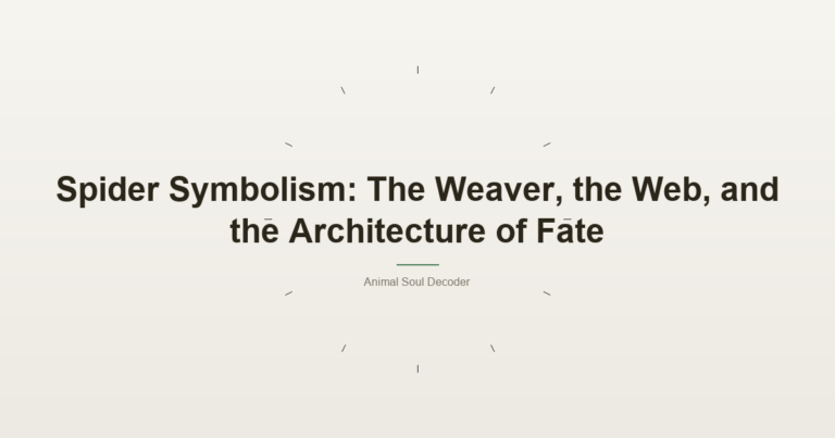 Spider Symbolism: The Weaver, The Web, And The Architecture Of Fate