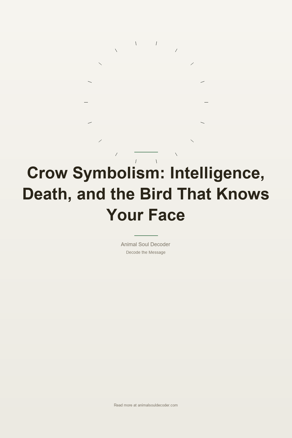 Crow Symbolism: Intelligence, Death, and the Bird That Knows Your Face — Pinterest Pin