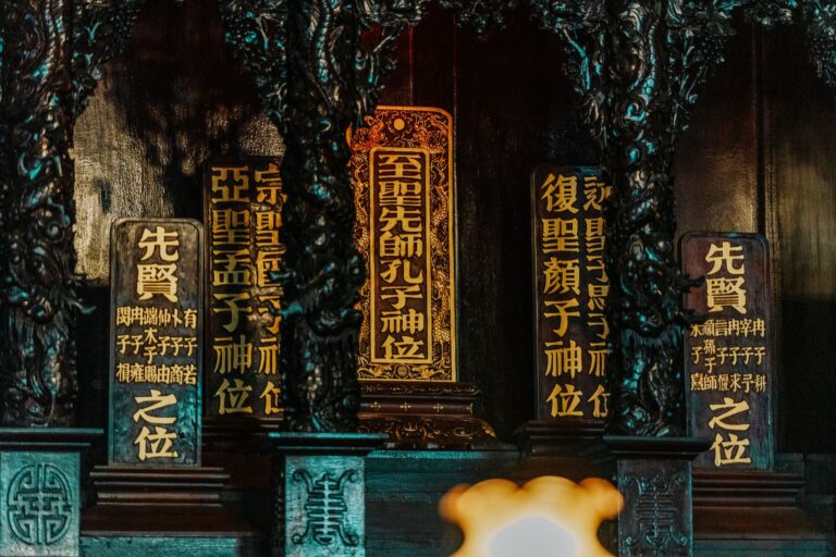 A calm, atmospheric scene evoking phoenix feather chinese ancestor worship symbol cosmic harmony.