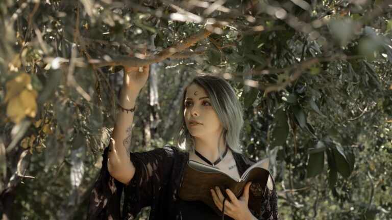 A calm, atmospheric scene evoking wicca moon magic beginner's.